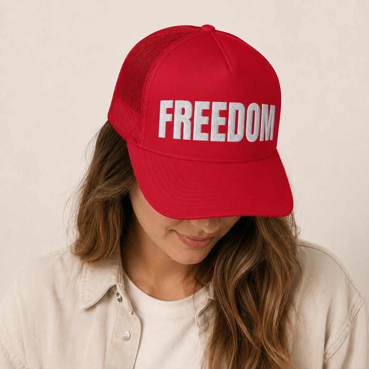 Freedom Trucker Hat, Snapback Cap for Men, Mesh Back Baseball Cap, Liberty Hat, Patriotic Gift for Him
