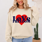 Freedom Love Sweatshirt, Heart Graphic Crewneck, Human Rights Gift, Equality Sweatshirt, Cozy Streetwear Pullover