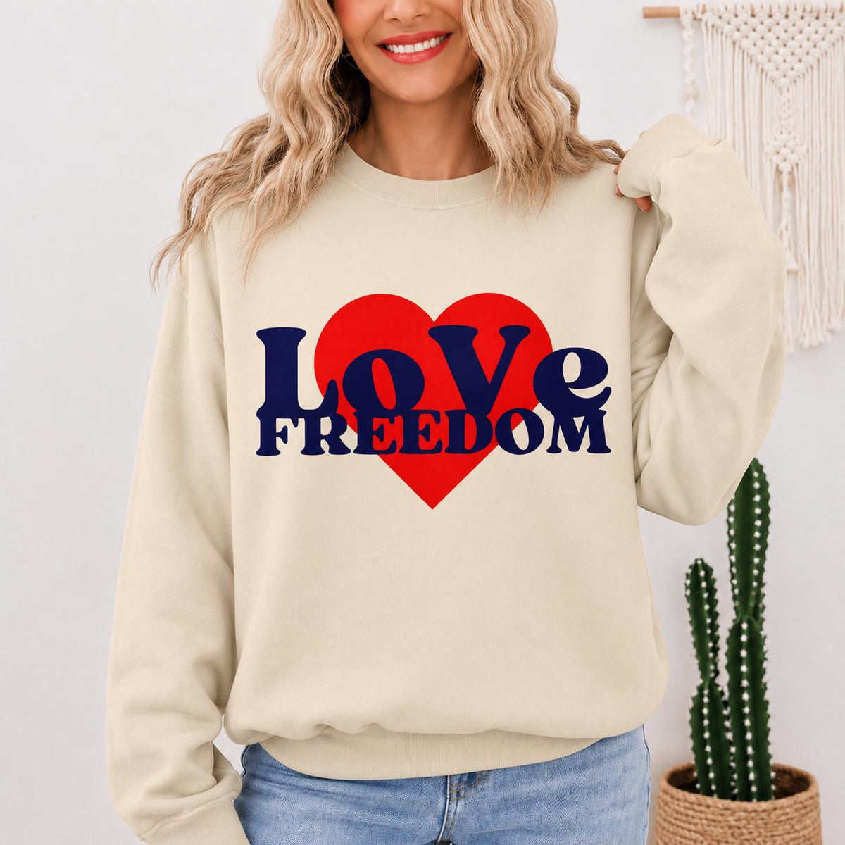 Freedom Love Sweatshirt, Heart Graphic Crewneck, Human Rights Gift, Equality Sweatshirt, Cozy Streetwear Pullover