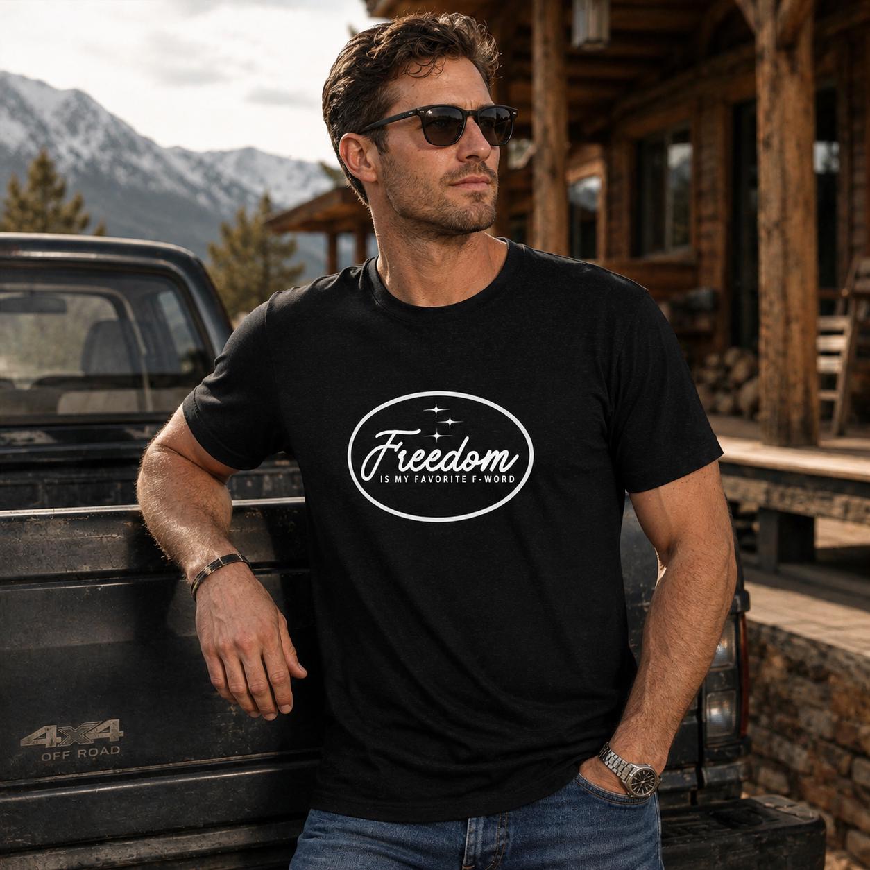 Freedom Is My Favorite F Word Shirt, Funny Liberty Graphic Tee, Unisex Cotton T-shirts Freedom Lover Gift, Funny American t-Shirt