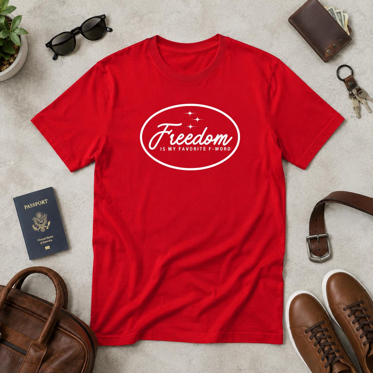 Freedom Is My Favorite F Word Shirt, Funny Liberty Graphic Tee, Unisex Cotton T-shirts Freedom Lover Gift, Funny American t-Shirt