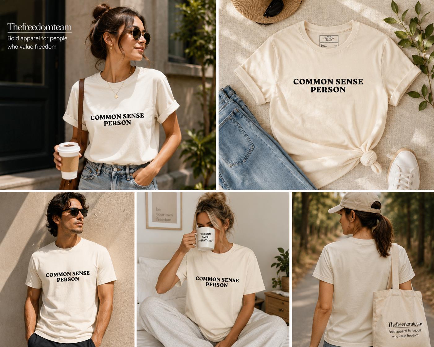Common Sense Person T Shirt, Funny Political Statement Tee, Unisex Soft Cotton Shirt, Gift for Free Thinkers, Freedom Tee, Gift for Dad
