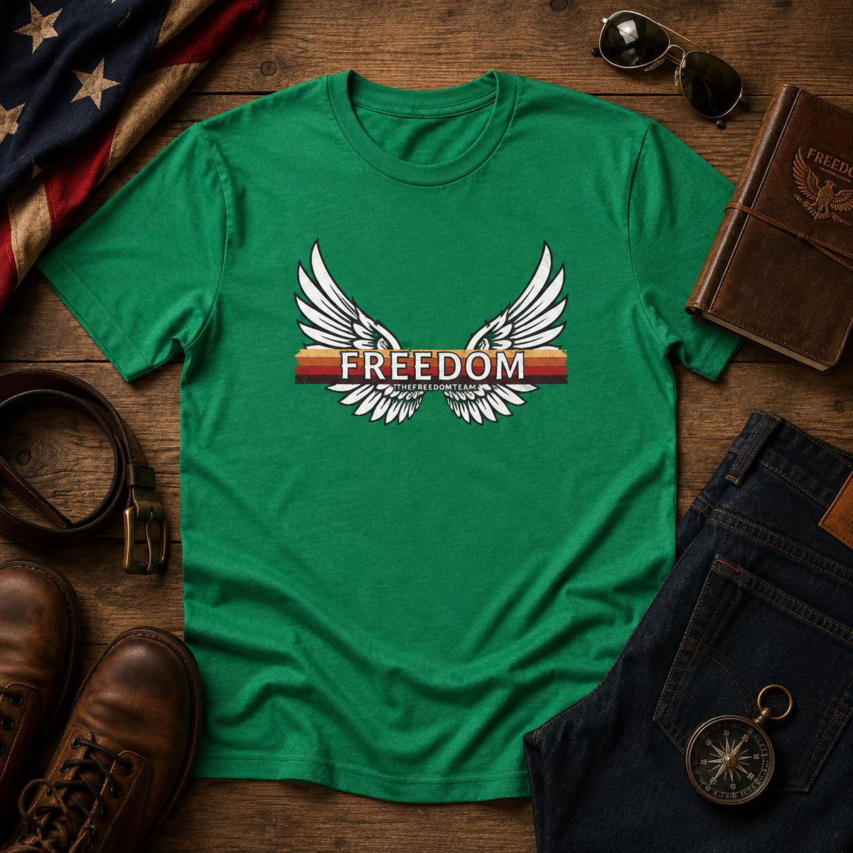 Freedom Wings T Shirt, Winged Liberty Graphic Tee, Unisex Cotton Shirt, Patriotic Gift, Freedom Shirt, Patriotic T-Shirt