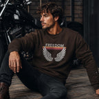Freedom Wings Organic Sweatshirt, Eco Friendly Unisex Crewneck, Organic Cotton and Recycled Polyester, Sustainable Liberty Gift
