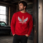 Freedom Crewneck Sweatshirt, Organic Cotton Pullover, Eco Friendly Sweatshirt, Patriotic Sweater, Liberty Lover Gift