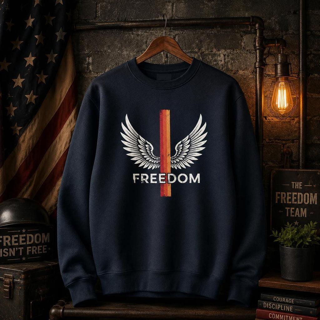 Freedom Crewneck Sweatshirt, Organic Cotton Pullover, Eco Friendly Sweatshirt, Patriotic Sweater, Liberty Lover Gift