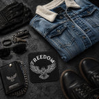 Freedom Eagle Patch, Embroidered Iron On Patch for Denim Jackets, Biker and Military Style Badge, 3 Inch Sew On Patch