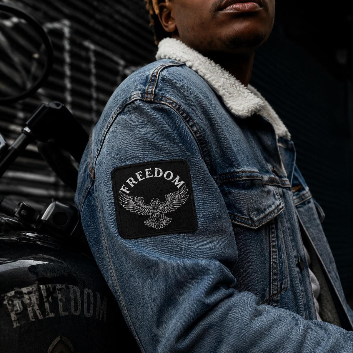 Freedom Eagle Patch, Embroidered Iron On Patch for Denim Jackets, Biker and Military Style Badge, 3 Inch Sew On Patch