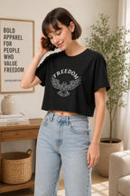 Patriotic Crop Top, 4th of July Crop Top, American Eagle Womens Tee, USA Shirt for Women, Memorial Day Outfit