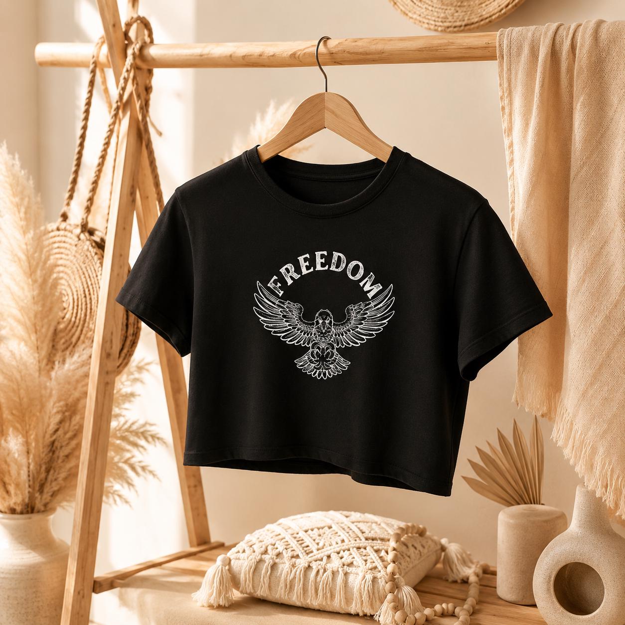 Patriotic Crop Top, 4th of July Crop Top, American Eagle Womens Tee, USA Shirt for Women, Memorial Day Outfit