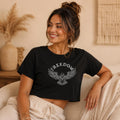 Patriotic Crop Top, 4th of July Crop Top, American Eagle Womens Tee, USA Shirt for Women, Memorial Day Outfit