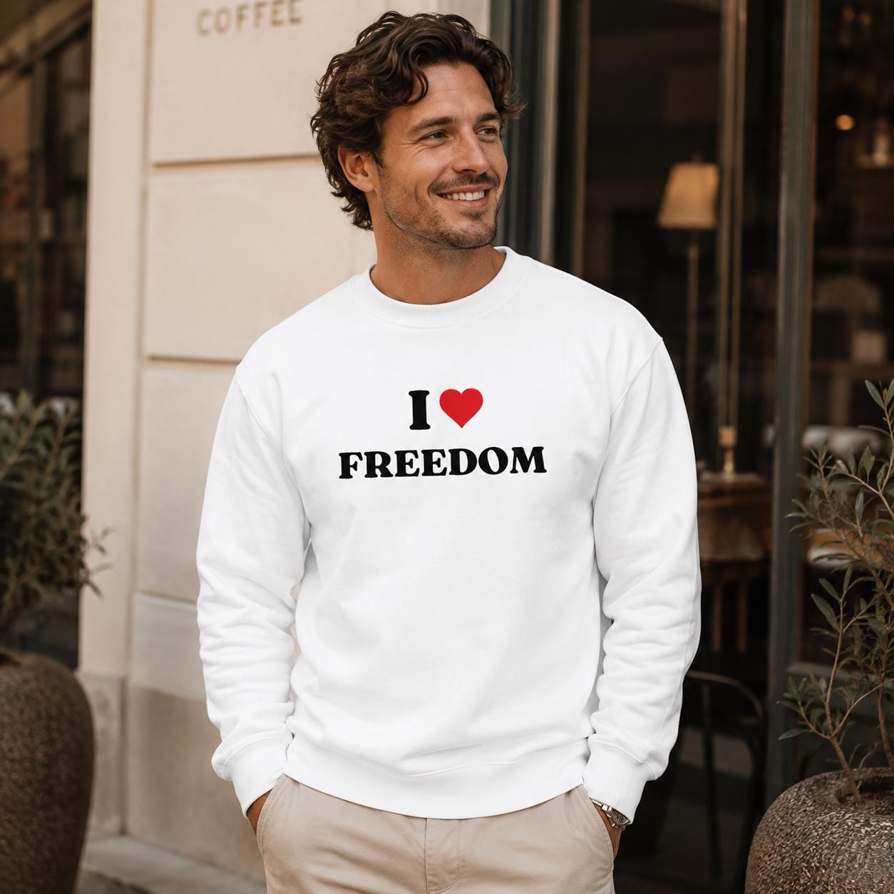 I Love Freedom Sweatshirt, Patriotic Crewneck, Heart Graphic Sweatshirt, Cozy Pullover, Liberty Lover Gift