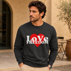 Patriot Sweatshirt, Love Freedom Crewneck, Patriotic Pullover Sweater, Libertarian Gift, Cozy Winter Sweatshirt for Him