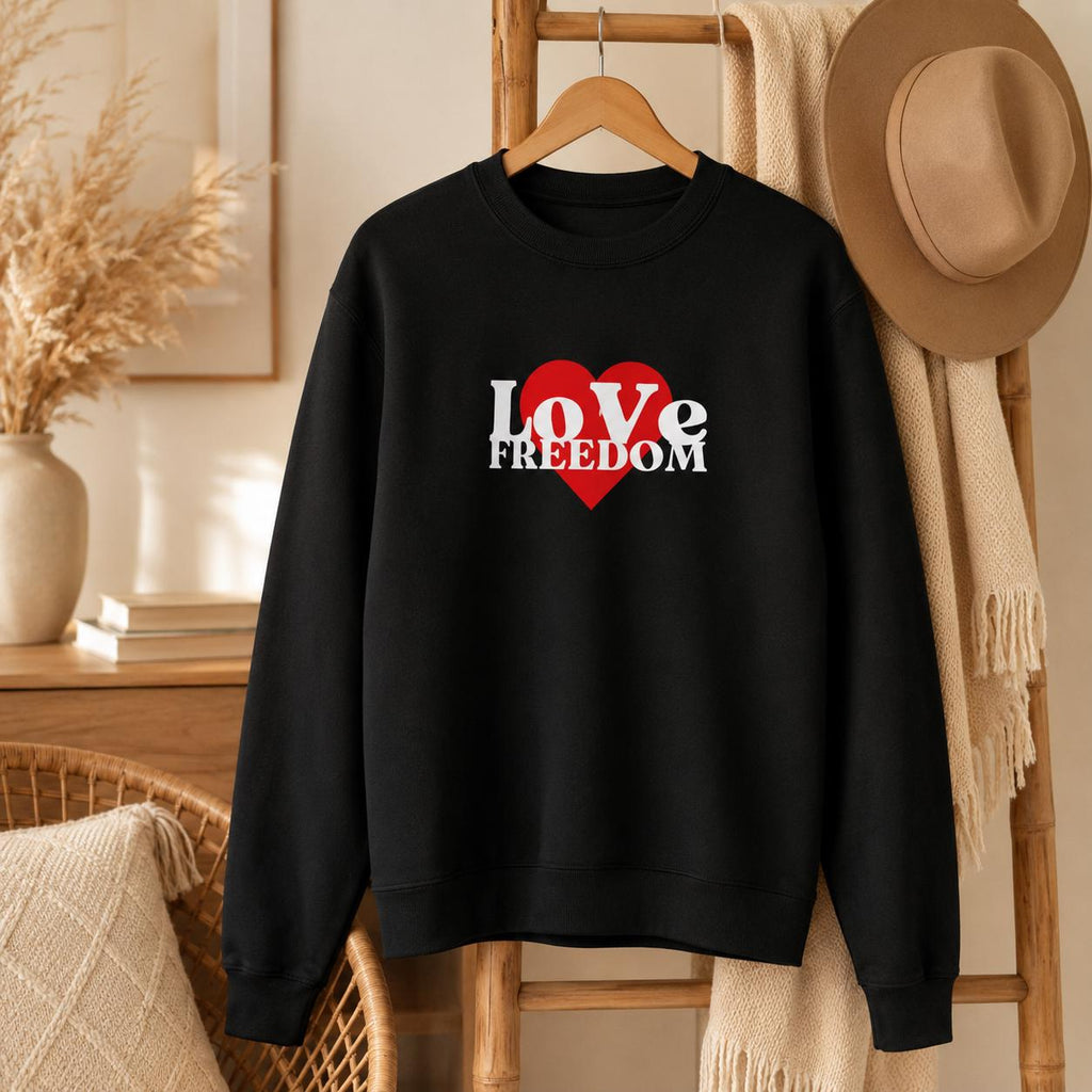 Patriot Sweatshirt, Love Freedom Crewneck, Patriotic Pullover Sweater, Libertarian Gift, Cozy Winter Sweatshirt for Him