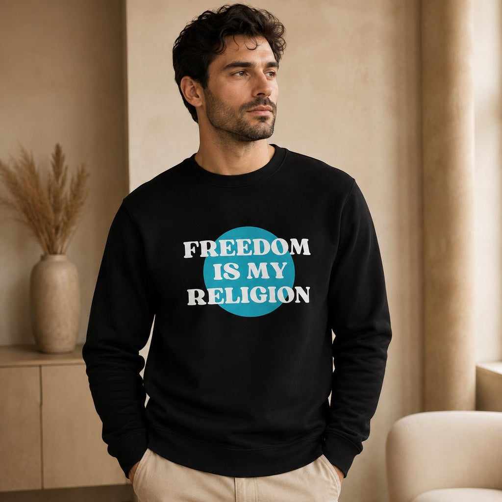 Freedom Is My Religion Sweatshirt, Libertarian Crewneck, Free Thinker Sweater, Liberty Pullover, Gift for Him