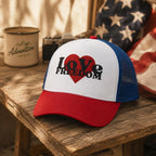 Freedom hat, foam trucker cap, patriotic hat, liberty hat, USA hat, 4th of July accessory, American pride, snap closure, mesh back