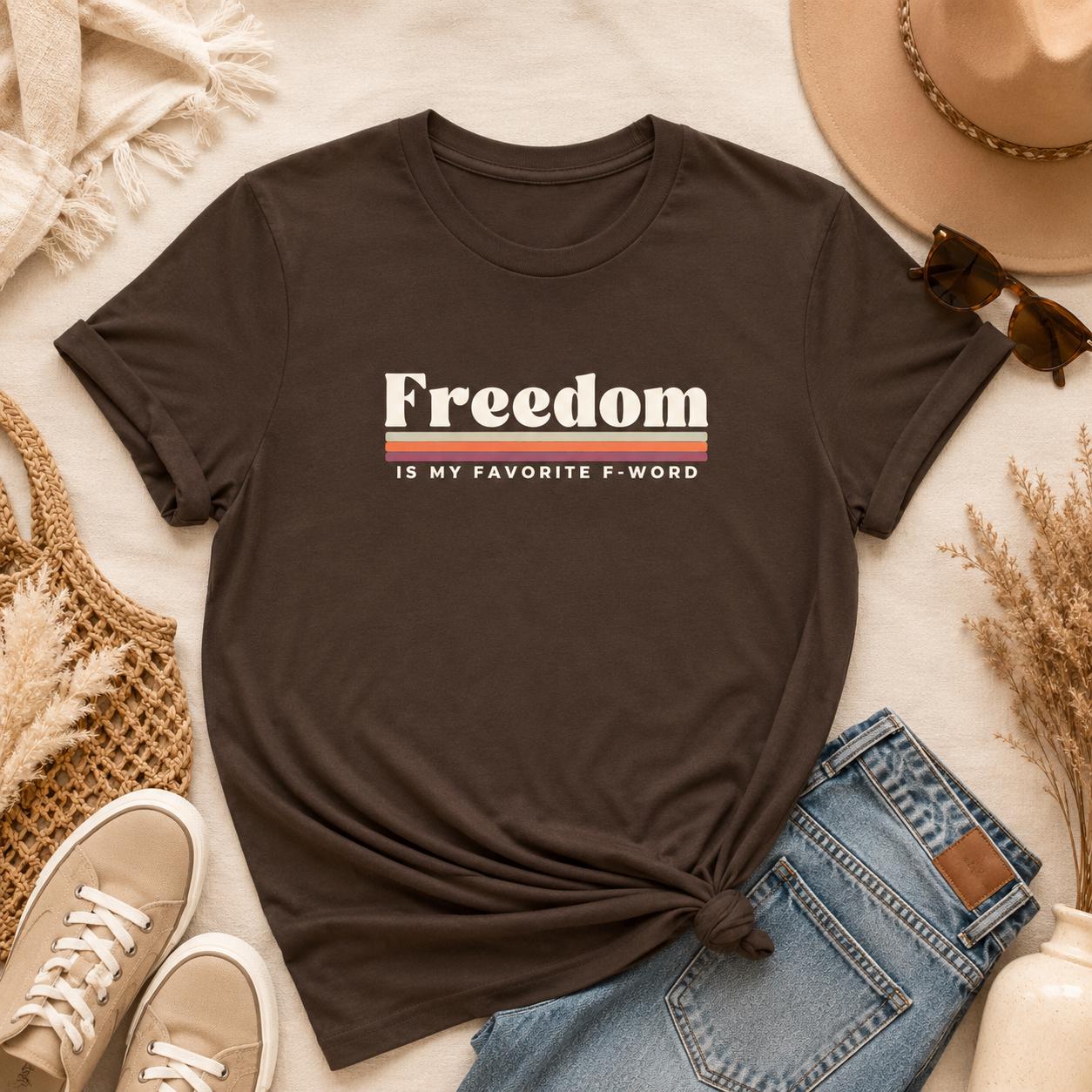 Retro Freedom Shirt, Vintage Graphic Tee, Freedom Is My Favorite F Word T Shirt, 70s Style Shirt, Funny Retro Tee