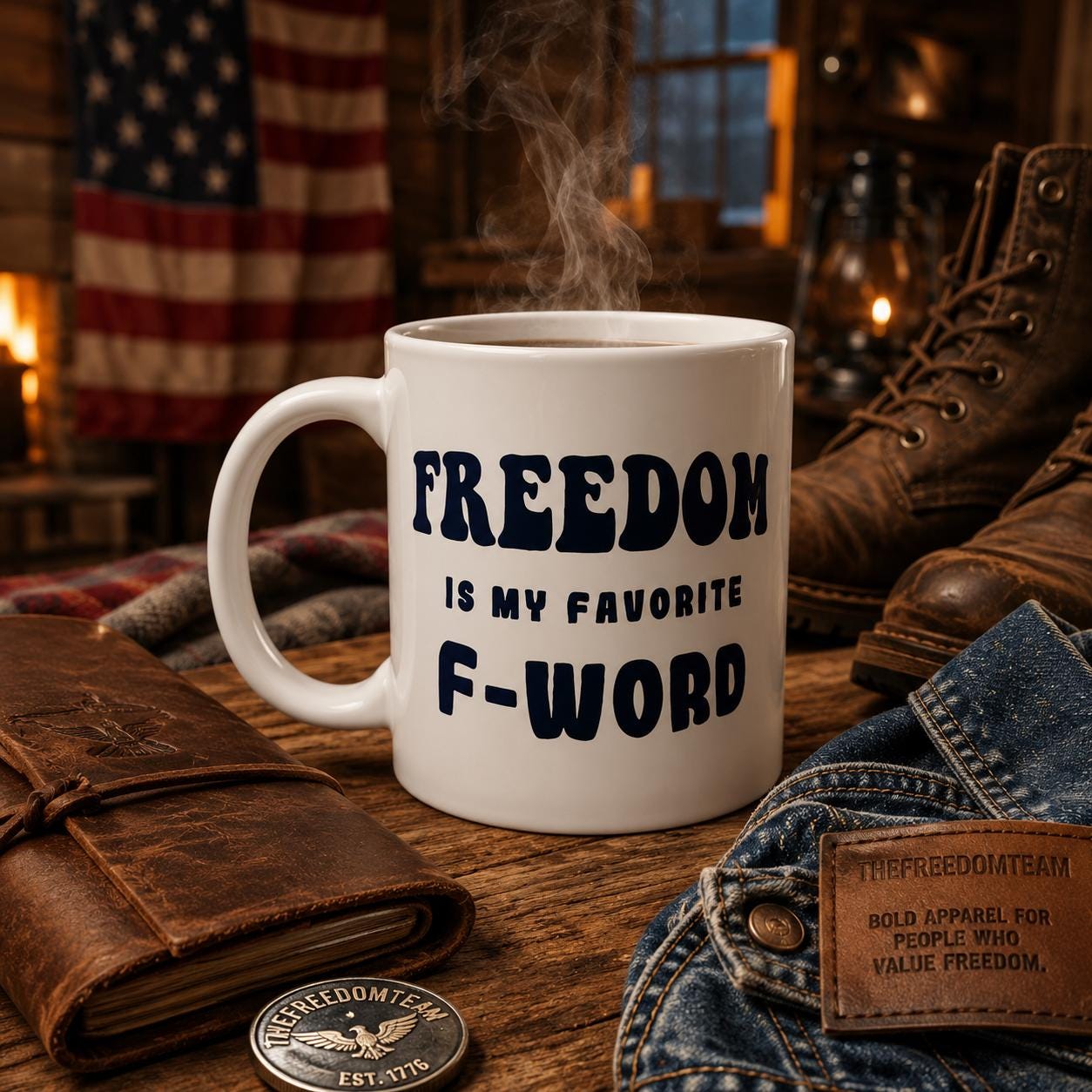Freedom Mug, Funny Patriotic Coffee Cup, Freedom Is My Favorite F Word, Libertarian Gift, 11 15 20 oz Ceramic Mug for Liberty Lovers