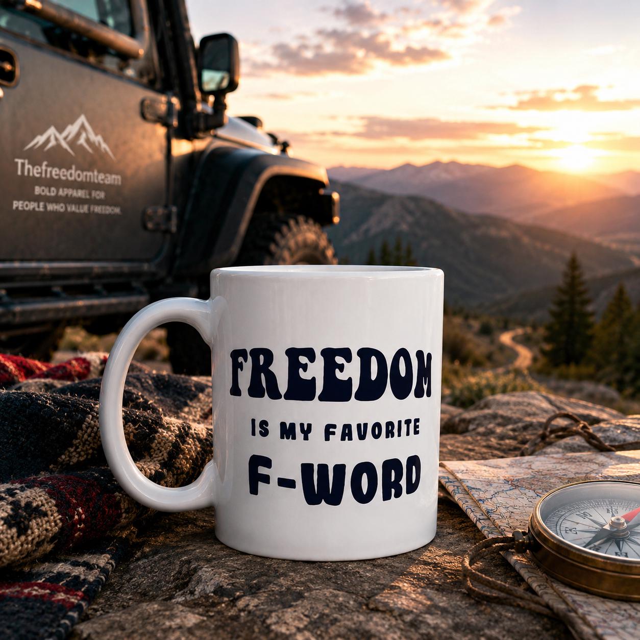 Freedom Mug, Funny Patriotic Coffee Cup, Freedom Is My Favorite F Word, Libertarian Gift, 11 15 20 oz Ceramic Mug for Liberty Lovers