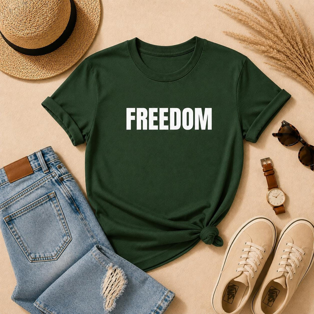 Classic Freedom Shirt, Minimalist Graphic Tee, Bold Typography T Shirt, Liberty Tee, Simple Freedom Gift
