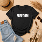 Classic Freedom Shirt, Minimalist Graphic Tee, Bold Typography T Shirt, Liberty Tee, Simple Freedom Gift