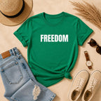 Classic Freedom Shirt, Minimalist Graphic Tee, Bold Typography T Shirt, Liberty Tee, Simple Freedom Gift