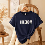 Classic Freedom Shirt, Minimalist Graphic Tee, Bold Typography T Shirt, Liberty Tee, Simple Freedom Gift