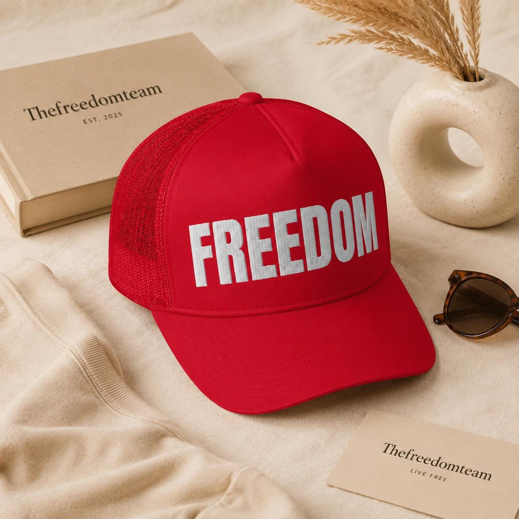 Freedom Trucker Hat, Snapback Cap for Men, Mesh Back Baseball Cap, Liberty Hat, Patriotic Gift for Him