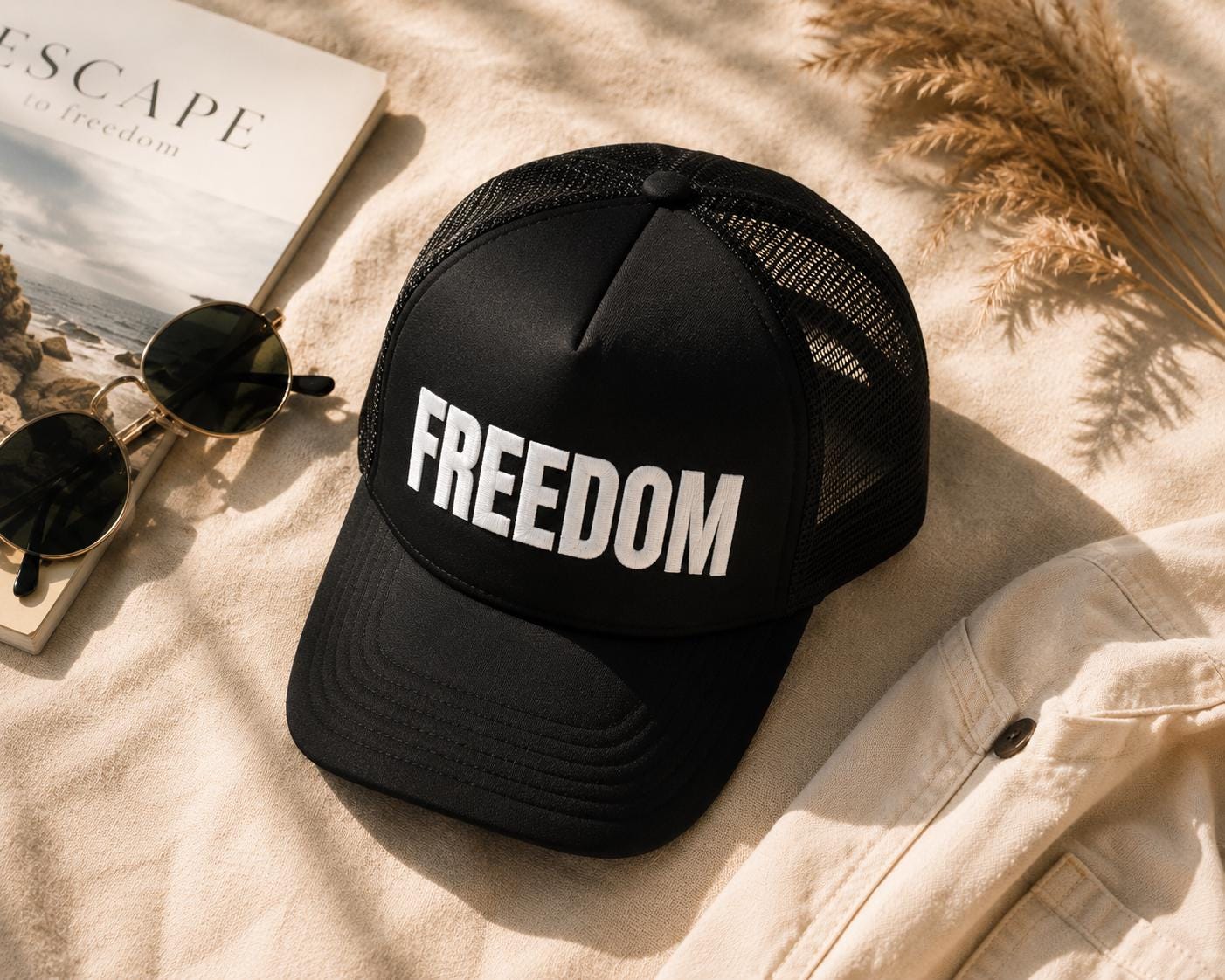 Freedom Trucker Hat, Snapback Cap for Men, Mesh Back Baseball Cap, Liberty Hat, Patriotic Gift for Him
