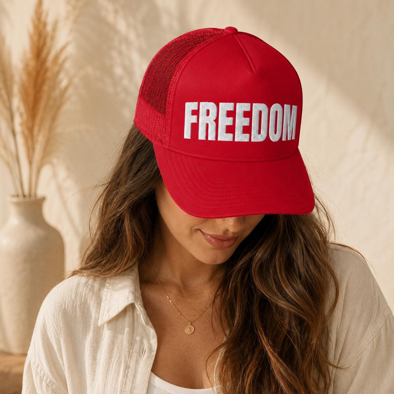 Freedom Trucker Hat, Snapback Cap for Men, Mesh Back Baseball Cap, Liberty Hat, Patriotic Gift for Him