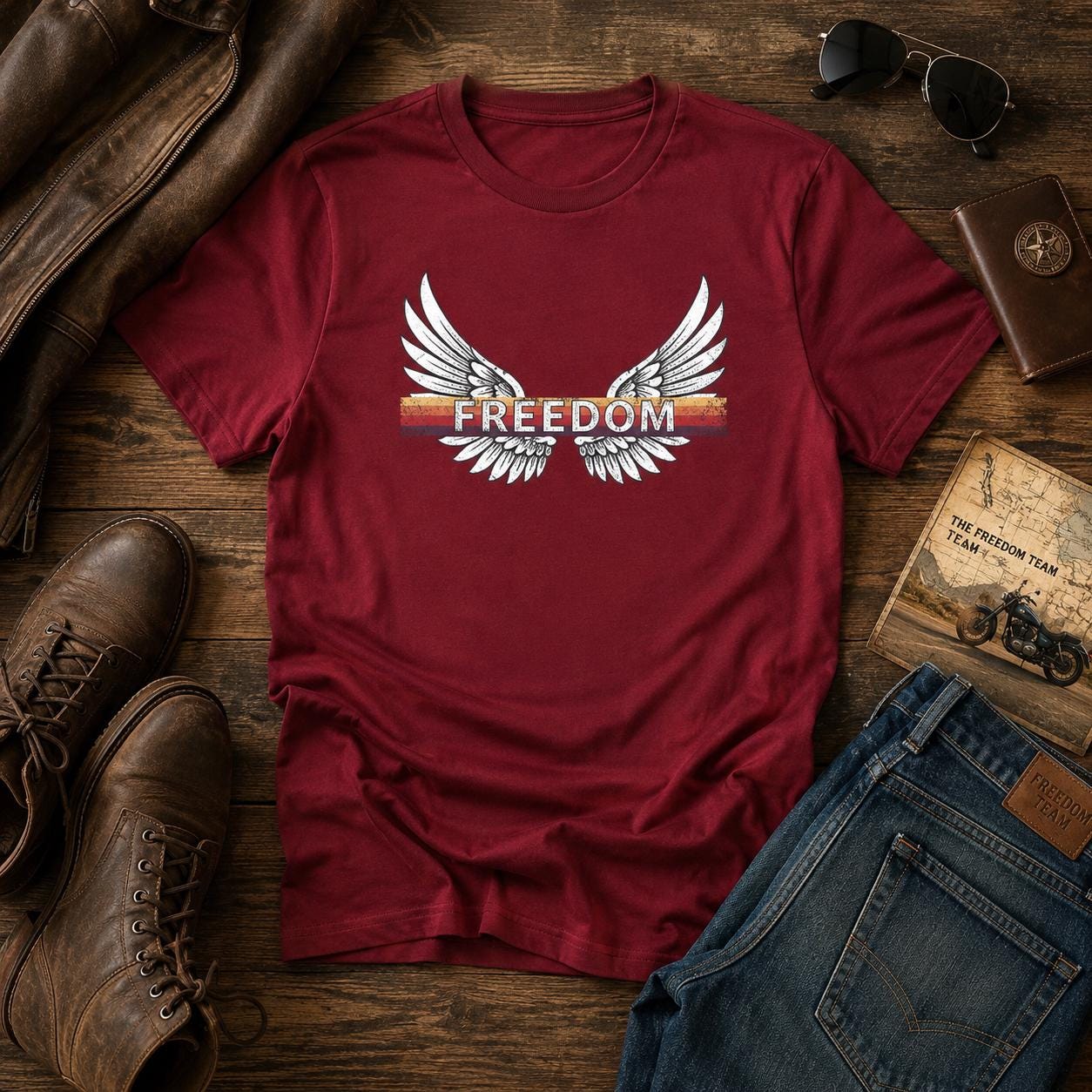 Freedom Wings T Shirt, Winged Liberty Graphic Tee, Unisex Cotton Shirt, Patriotic Gift, Freedom Shirt, Patriotic T-Shirt