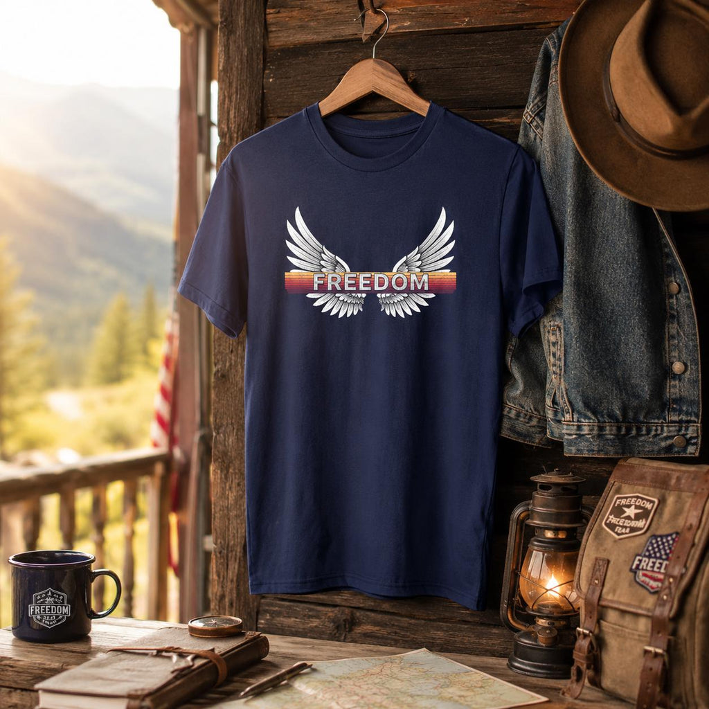 Freedom Wings T Shirt, Winged Liberty Graphic Tee, Unisex Cotton Shirt, Patriotic Gift, Freedom Shirt, Patriotic T-Shirt