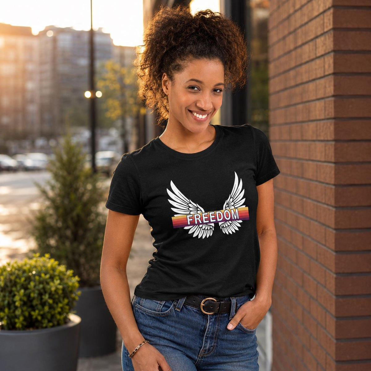 Freedom Wings T Shirt, Winged Liberty Graphic Tee, Unisex Cotton Shirt, Patriotic Gift, Freedom Shirt, Patriotic T-Shirt