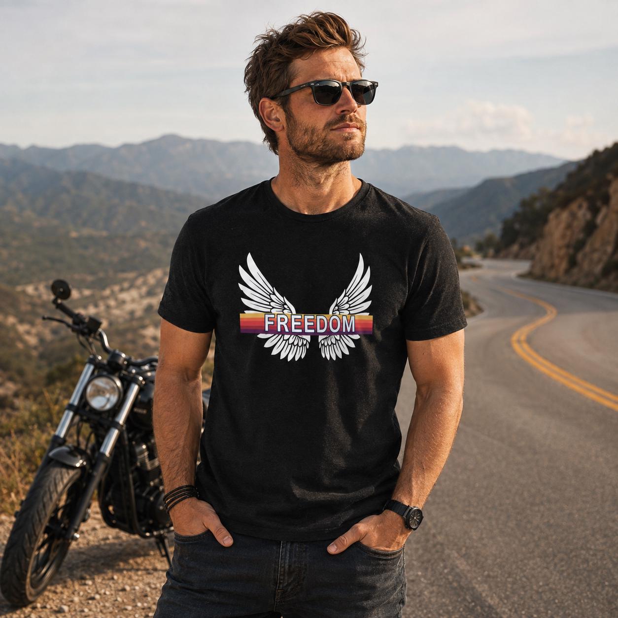 Freedom Wings T Shirt, Winged Liberty Graphic Tee, Unisex Cotton Shirt, Patriotic Gift, Freedom Shirt, Patriotic T-Shirt