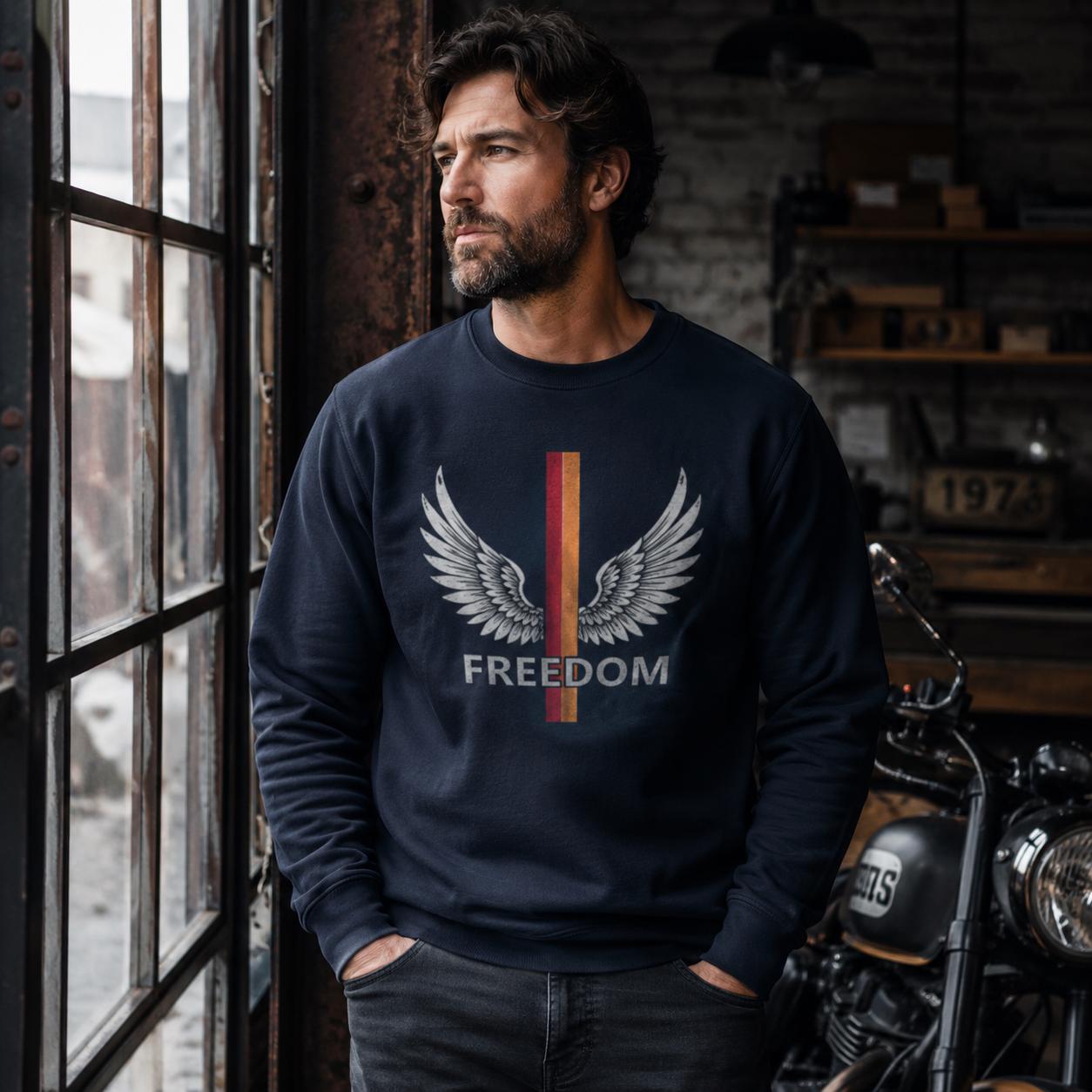 Freedom Crewneck Sweatshirt, Organic Cotton Pullover, Eco Friendly Sweatshirt, Patriotic Sweater, Liberty Lover Gift