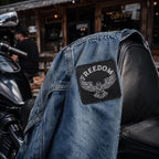 Freedom Eagle Patch, Embroidered Iron On Patch for Denim Jackets, Biker and Military Style Badge, 3 Inch Sew On Patch