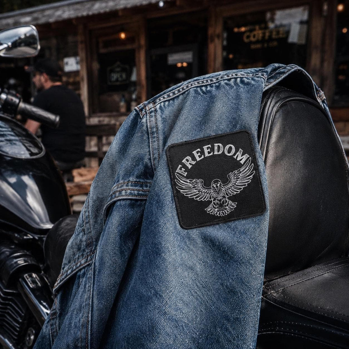 Freedom Eagle Patch, Embroidered Iron On Patch for Denim Jackets, Biker and Military Style Badge, 3 Inch Sew On Patch