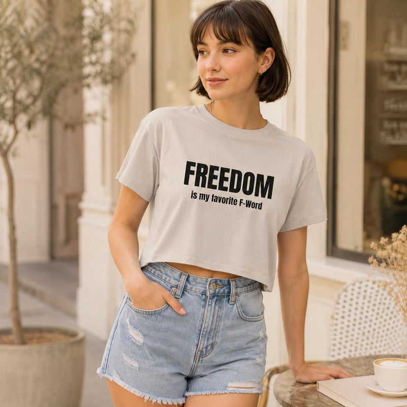 Freedom Crop Top, Funny Womens Cropped Tee, Graphic Crop Top, Festival Crop Top, Summer Top for Her