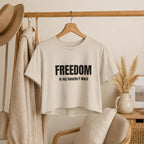 Freedom Crop Top, Funny Womens Cropped Tee, Graphic Crop Top, Festival Crop Top, Summer Top for Her