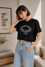 Patriotic Crop Top, 4th of July Crop Top, American Eagle Womens Tee, USA Shirt for Women, Memorial Day Outfit