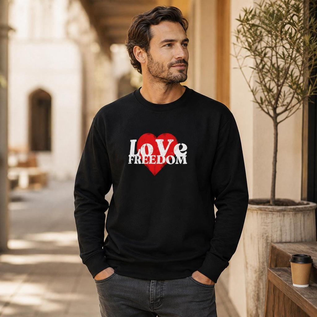 Patriot Sweatshirt, Love Freedom Crewneck, Patriotic Pullover Sweater, Libertarian Gift, Cozy Winter Sweatshirt for Him