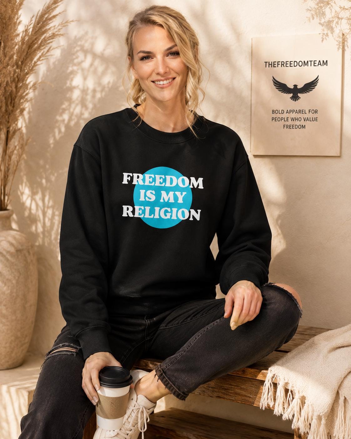 Freedom Is My Religion Sweatshirt, Libertarian Crewneck, Free Thinker Sweater, Liberty Pullover, Gift for Him