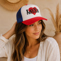 Freedom hat, foam trucker cap, patriotic hat, liberty hat, USA hat, 4th of July accessory, American pride, snap closure, mesh back