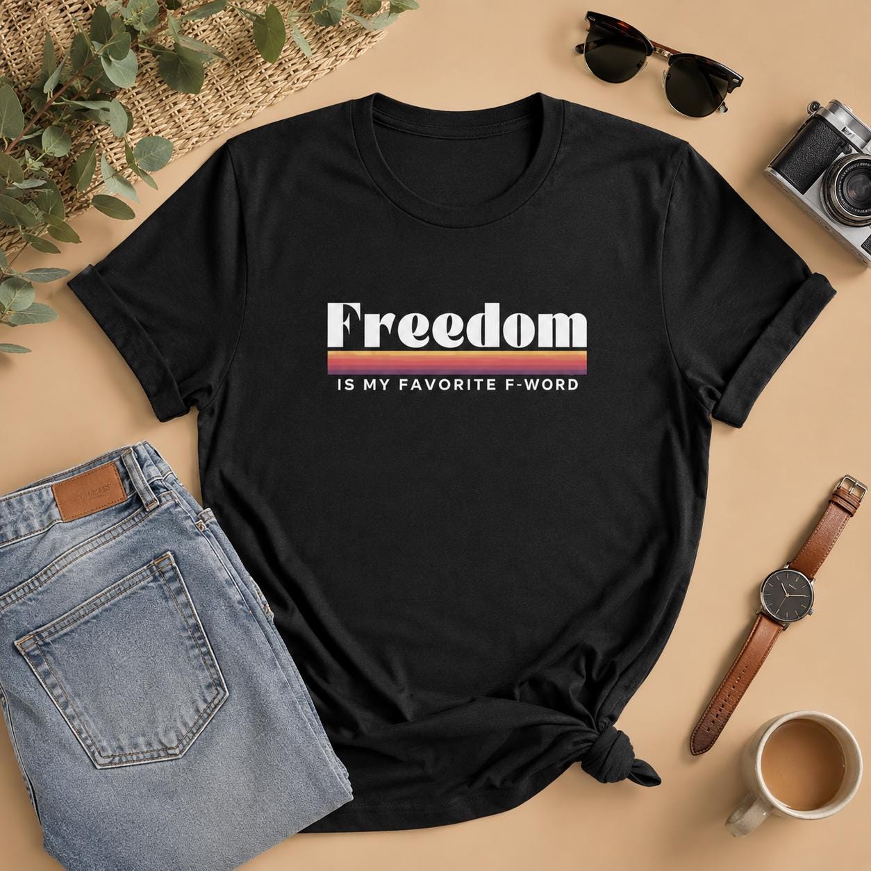 Retro Freedom Shirt, Vintage Graphic Tee, Freedom Is My Favorite F Word T Shirt, 70s Style Shirt, Funny Retro Tee