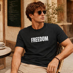 Classic Freedom Shirt, Minimalist Graphic Tee, Bold Typography T Shirt, Liberty Tee, Simple Freedom Gift