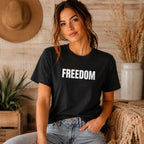 Classic Freedom Shirt, Minimalist Graphic Tee, Bold Typography T Shirt, Liberty Tee, Simple Freedom Gift