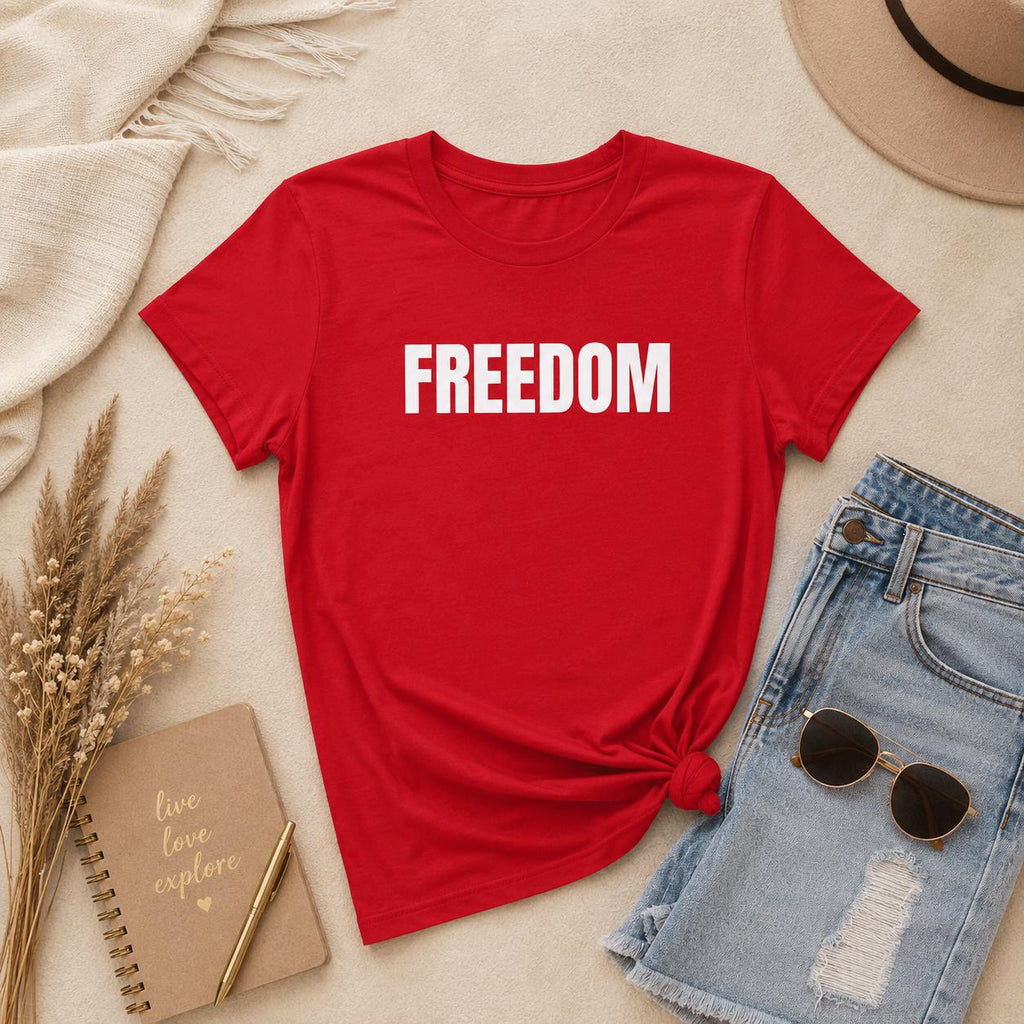 Classic Freedom Shirt, Minimalist Graphic Tee, Bold Typography T Shirt, Liberty Tee, Simple Freedom Gift
