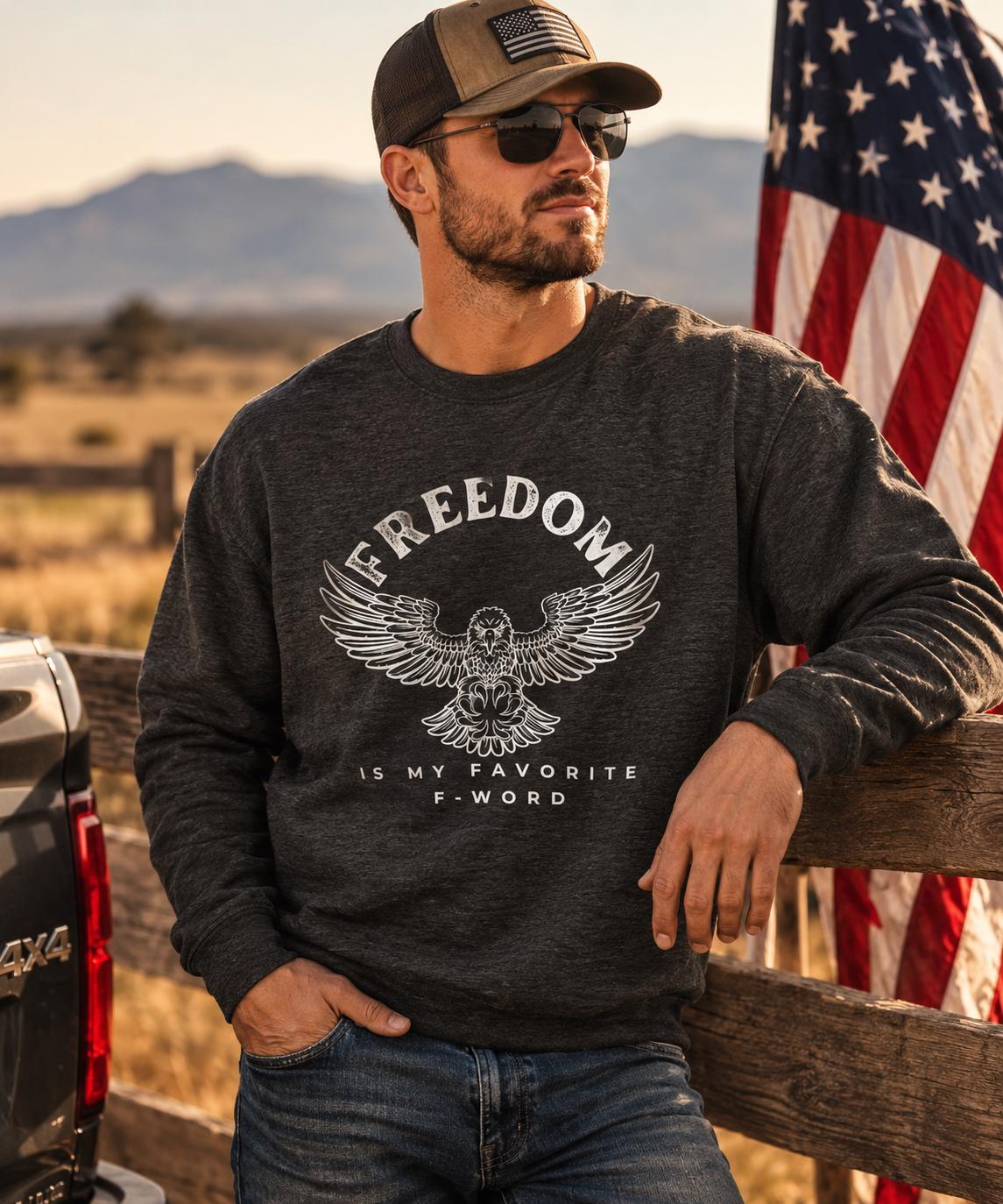 Eagle Sweatshirt, American Eagle Crewneck, Patriotic Streetwear Pullover, Freedom Sweater, Gift for Him