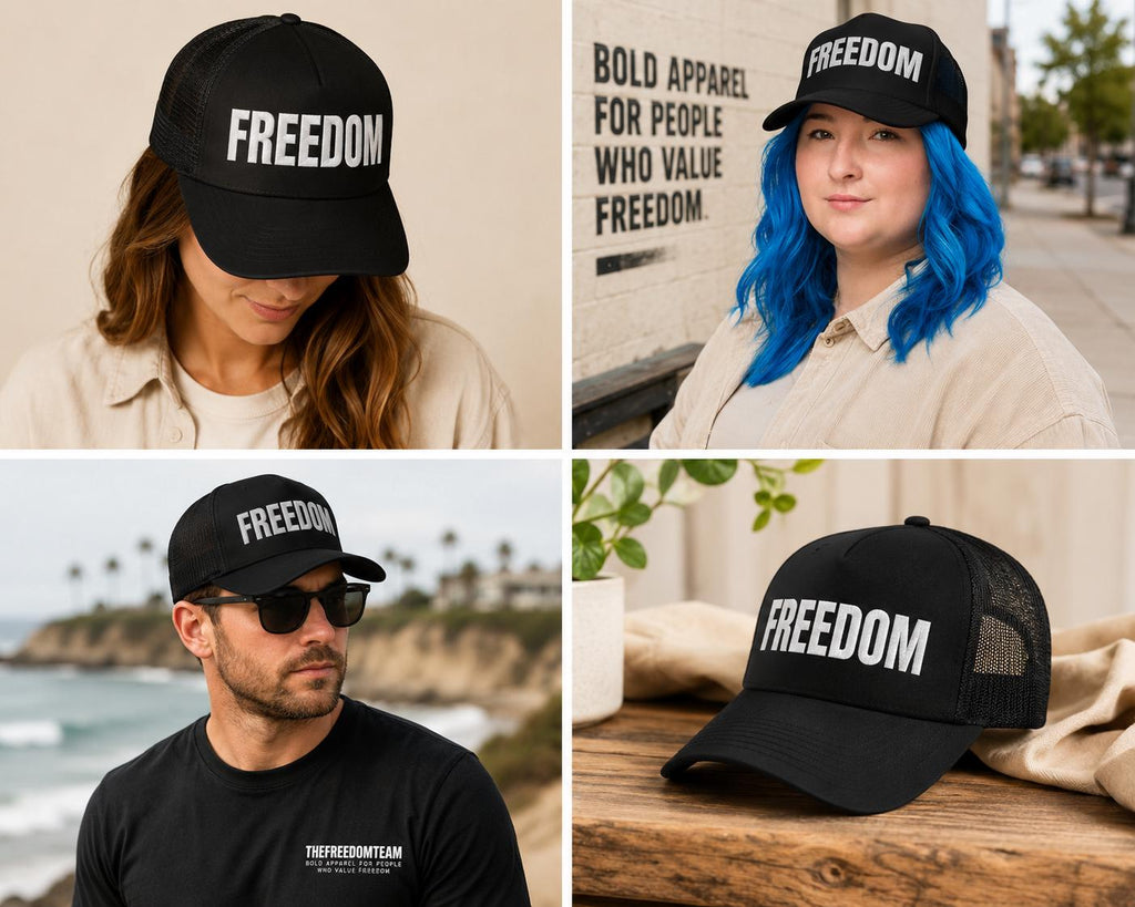 Freedom Trucker Hat, Snapback Cap for Men, Mesh Back Baseball Cap, Liberty Hat, Patriotic Gift for Him