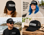 Freedom Trucker Hat, Snapback Cap for Men, Mesh Back Baseball Cap, Liberty Hat, Patriotic Gift for Him